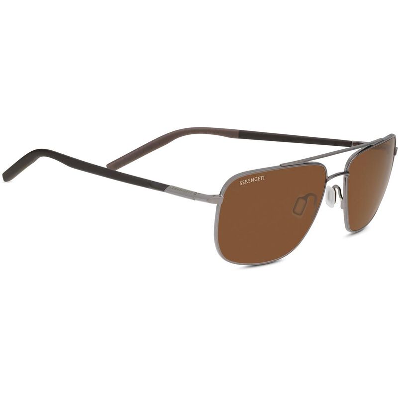TELLARO, Shiny Gunmetal with Dark Brown Inside Temple Tips-Mineral Polarized Drivers Cat 2 to 3, hi-res image number null